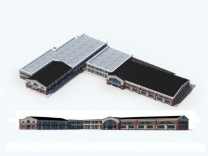 city office building construction avant-garde design hotel - 197 3D Model