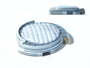 city office building construction avant-garde design hotel - 201 Modello 3D