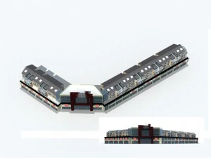 costruzione di edifici per uffici cittadini hotel di design all'avanguardia - 202 Modello 3D