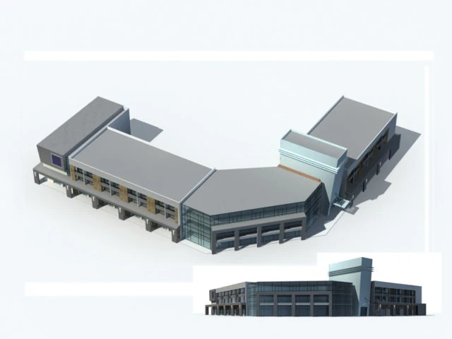 city office building construction avant-garde design hotel - 203 3D Model .c4d .max .obj .3ds .fbx .stl .blend