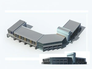 city office building construction avant-garde design hotel - 203 3D Model