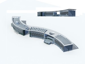 city office building construction avant-garde design hotel - 204 3D Model