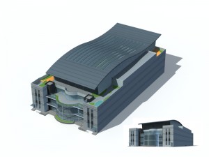 city office building construction avant-garde design hotel - 207 Modelo 3D
