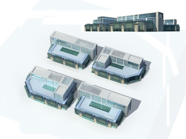 city office building construction avant-garde design hotel - 208 Modello 3D .c4d .max .obj .3ds .fbx .stl .blend
