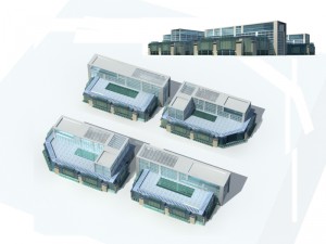 city office building construction avant-garde design hotel - 208 3D Model