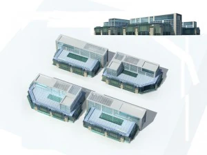 edificio de oficinas de la ciudad construcci&oacute;n hotel de dise&ntilde;o vanguardista - 208 Modelo 3D