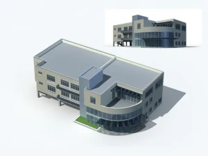 city office building construction avant-garde design hotel - 210 3D Model