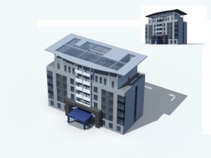 city office building construction avant-garde design hotel - 211 3D Model