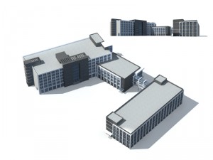city office building construction avant-garde design hotel - 213 3D Model