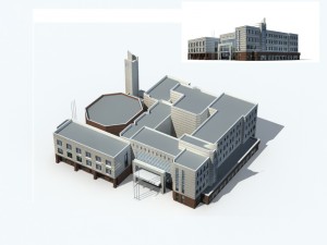 city office building construction avant-garde design hotel - 215 3D-Modell