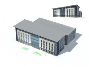 city office building construction avant-garde design hotel - 217 3D Model