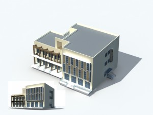 city office building construction avant-garde design hotel - 218 3D Model