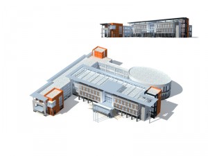 city office building construction avant-garde design hotel - 219 Modèle 3D