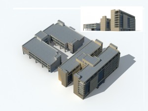 city office building construction avant-garde design hotel - 222 Model 3D