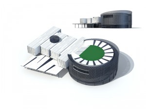 city office building construction avant-garde design hotel - 227 3D Model