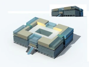 city office building construction avant-garde design hotel - 233 3D Model