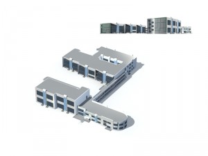 city office building construction avant-garde design hotel - 234 3D Model
