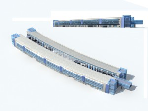 city office building construction avant-garde design hotel - 239 3D Model