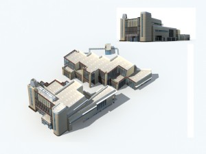 city office building construction avant-garde design hotel - 242 3D Model