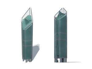 city office building construction avant-garde design hotel - 252 3D Model