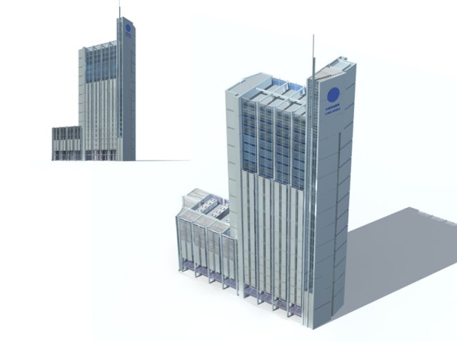 city office building construction avant-garde design hotel - 253 3D 모델 .c4d .max .obj .3ds .fbx .stl .blend 