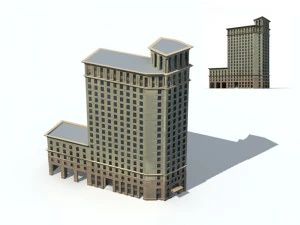 city office building construction avant-garde design hotel - 254 3D Model