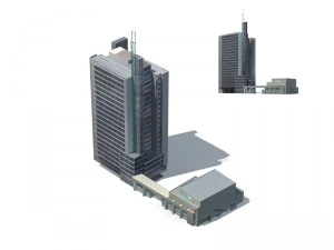 şehir ofis binası inşaatı avangard tasarım oteli - 255 3D Model