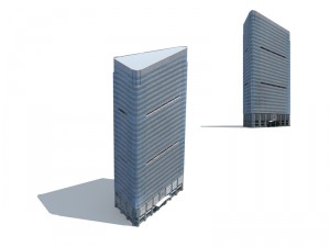 city office building construction avant-garde design hotel - 256 Model 3D