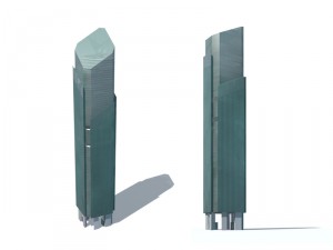 city office building construction avant-garde design hotel - 257 3Dモデル