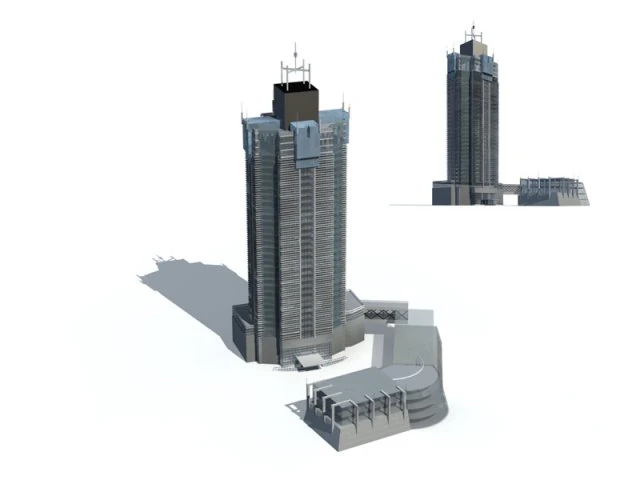 city office building construction avant-garde design hotel - 258 3D Model .c4d .max .obj .3ds .fbx .stl .blend 