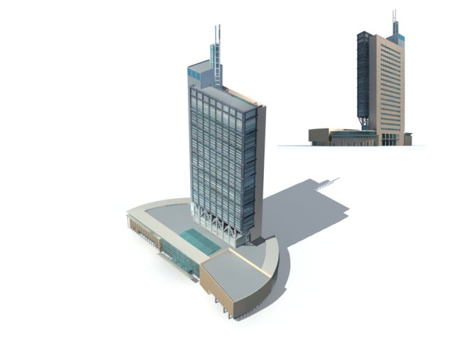 city office building construction avant-garde design hotel - 259 3D 模型 .c4d .max .obj .3ds .fbx .stl .blend 
