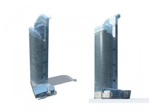 city office building construction avant-garde design hotel - 260 3D 모델