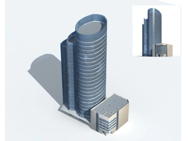 city office building construction avant-garde design hotel - 261 3D Model .c4d .max .obj .3ds .fbx .stl .blend 