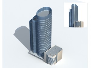 city office building construction avant-garde design hotel - 261 Modèle 3D