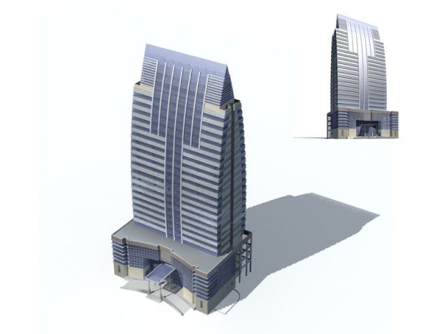 city office building construction avant-garde design hotel - 272 3D Model .c4d .max .obj .3ds .fbx .stl .blend 