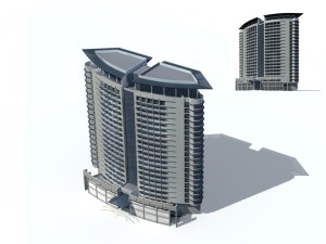 city office building construction avant-garde design hotel - 274 3D 모델