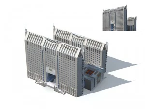 city office building construction avant-garde design hotel - 275 3D Model