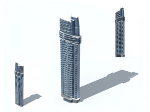 city office building construction avant-garde design hotel - 276 Model 3D