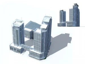 city office building construction avant-garde design hotel - 279 3D Model