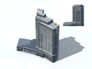city office building construction avant-garde design hotel - 285 3D Model