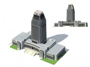 city office building construction avant-garde design hotel - 286 3D Model