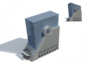 city office building construction avant-garde design hotel - 288 Modèle 3D