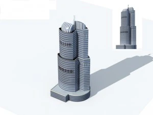 edificio de oficinas de la ciudad construcci&oacute;n hotel de dise&ntilde;o vanguardista - 290 Modelo 3D