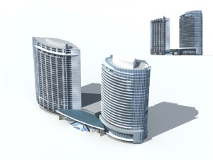 city office building construction avant-garde design hotel - 292 Modèle 3D