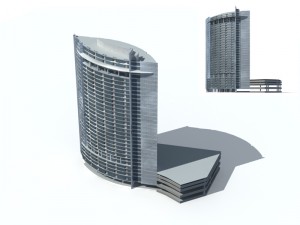 city office building construction avant-garde design hotel - 296 Modèle 3D