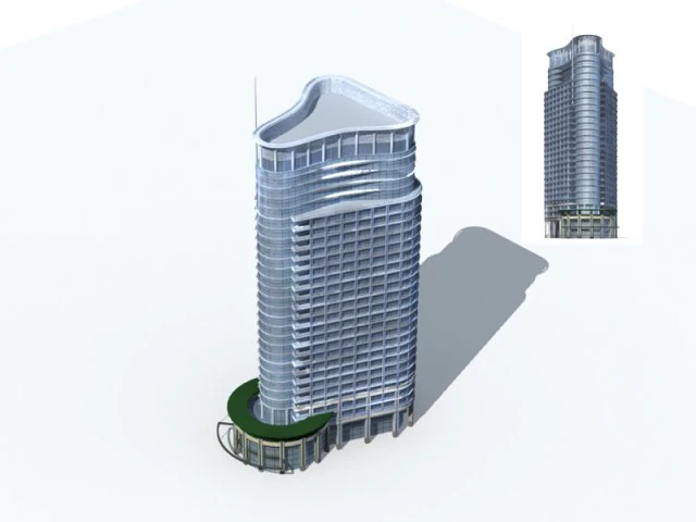 city office building construction avant-garde design hotel - 297 3D Model .c4d .max .obj .3ds .fbx .stl .blend