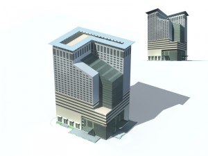 city office building construction avant-garde design hotel - 300 3D Model