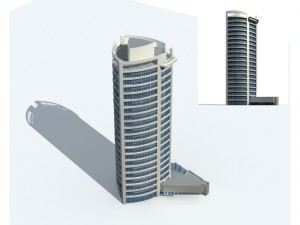 city office building construction avant-garde design hotel - 301 3D मॉडल