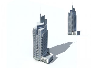 city office building construction avant-garde design hotel - 303 3D Model