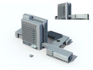 city office building construction avant-garde design hotel - 305 3D 模型